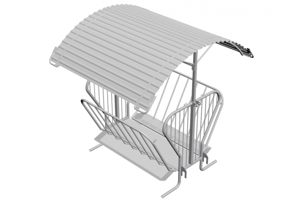 Sheep feeder with a roof 
